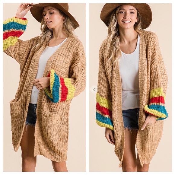 ShopEvelynne Sweaters - Must Have Fabulous Bishop Sleeves Pocket Cardigan